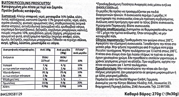 Buitoni Piccolinis Prosciutto 9x30g