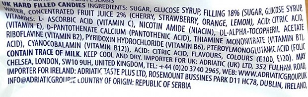 Pionir Fruit Mix Hard Filled Candies 300g