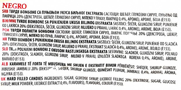 Pionir Negro Mix Hard Filled Candies 250g