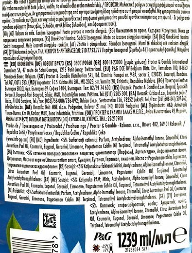Lenor Fragrance Therapy Ocean Breeze Συμπυκνωμένο Μαλακτικό 59 Πλύσεις 1239 ml