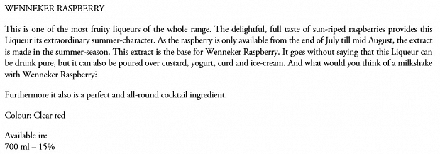 Wenneker Raspberry Liquer 700ml