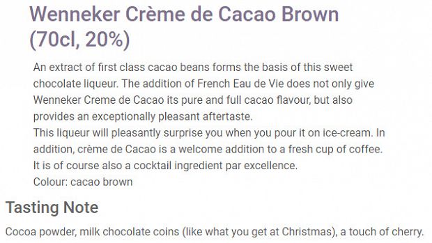 Wenneker Creme De Cacao 700ml