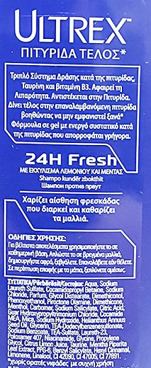 Ultrex Men 24h Fresh Antidandruff Shampoo 360ml