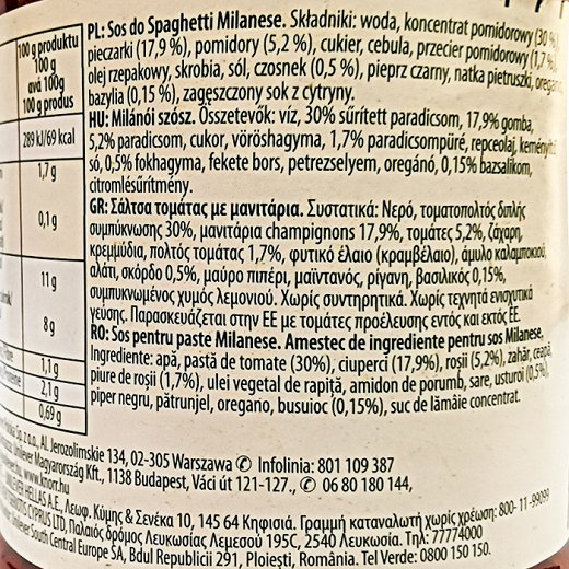 Knorr Σάλτσα Milanese 400g
