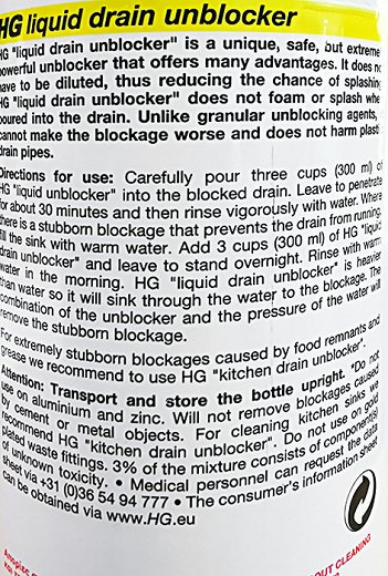 Hg Liquid Drain Unblocker 1L