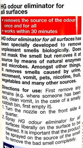 Hg Odour Eliminator Spray For All Surfaces 500ml