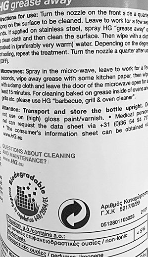 Hg Grease Away Spray 500ml