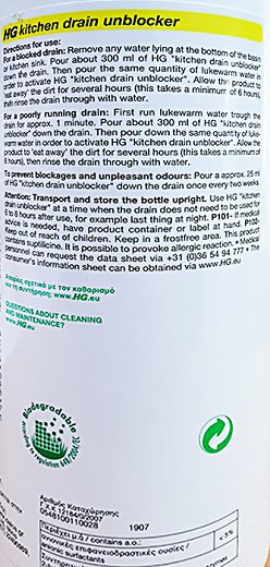 Hg Kitchen Drain Unblocker 1L