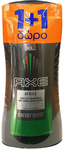 Axe Africa Shower Gel 400ml 1+1 Δώρο