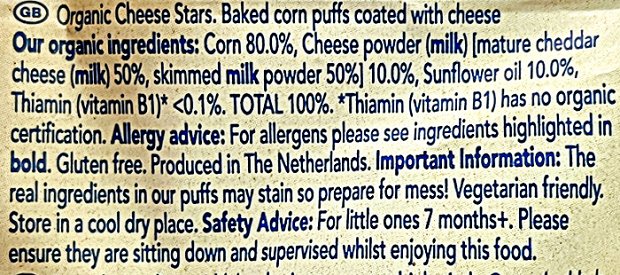 Organix Organic Melty Cheese Stars 20g