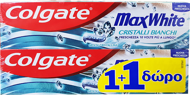 Colgate Max White Crystal Mint 75ml 1+1 Δώρο
