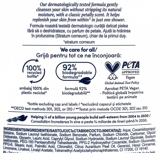 Dove Petal Soft 0% Sles Shower Gel 720ml