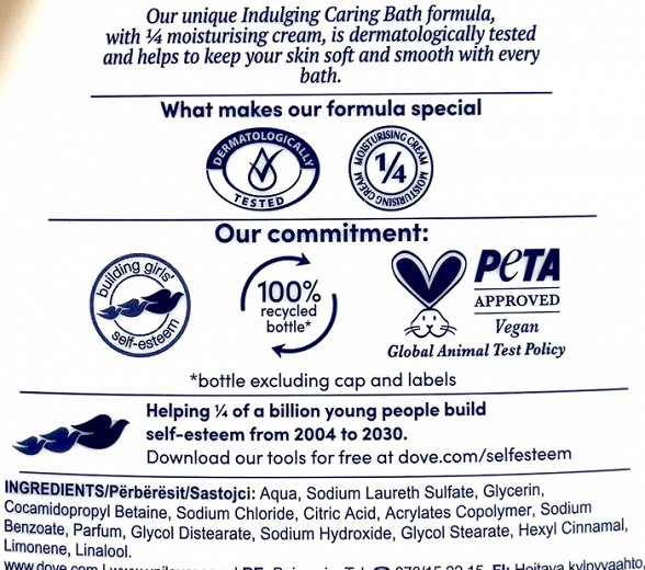Dove Indulging Caring Bath Soft & Smooth Shower Cream 720ml
