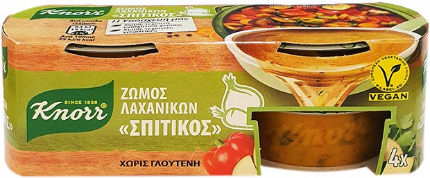 Knorr Ζωμός Λαχανικών Σπιτικός Χωρίς Γλουτένη 4Τεμ 112g