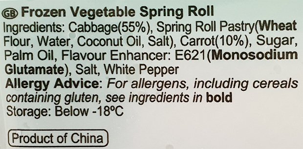 Spring Home Vegetable Spring Roll 6Pcs 150g