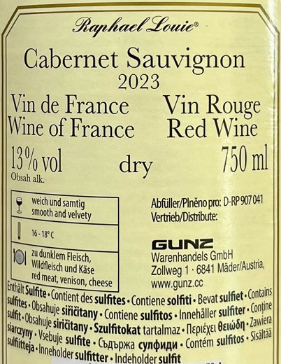 Raphael Louic Cabernet Sauvignon 750ml