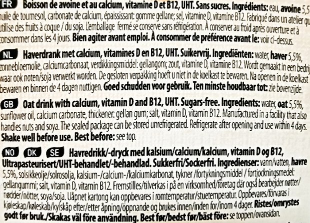 Dream & Joya Oat Drink With Calcium 0% Sugar 1L