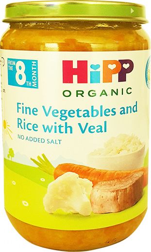 Hipp Λαχανικά Με Ρύζι Και Μοσχάρι 220g
