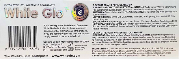 White Glo Coffee & Tea Drinkers Formula 100ml + 1 Toothbrush Free
