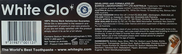 White Glo Coconut Oil Shine 120ml + 1 Toothbrush Free