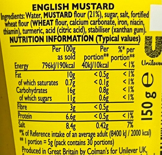 Colmans Mustard Squeeze 150g