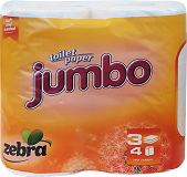 Zebra Jumbo Toilet Paper 3Ply 4Pcs