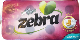 Zebra Toilet Paper 3Ply 8Pcs