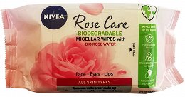 Nivea Rose Care Βιοδιασπώμενα Μαντηλάκια Καθαρισμού Για Όλες Τις Επιδερμίδες 25Τεμ