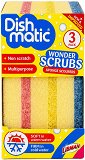 Libman Dish Matic Wonder Scrubs Non Scratch Sponge Scourers 3Pcs