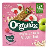 Organix Organic Raspberry & Apple Soft Oaty Bars 6Pcs