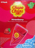 Chupa Chups Strawberry Ice Lollies To Freeze With Fruit Juice 8x62ml