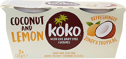 Koko Dairy Free Γιαούρτι Από Γάλα Καρύδας Με Καρύδα & Λεμόνι 2x125g