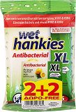 Wet Hankies Antibacterial Lemon Υγρά Μαντηλάκια Xl 2+2Τεμ