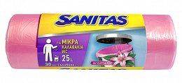 Sanitas Σακούλες Απορριμμάτων Μικρές Ρόζ 46X56cm 30Τεμ