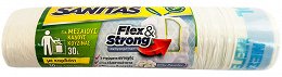 Sanitas Flex & Strong Dustbin Bags Silky Powder 30L 50X55cm 10Pcs
