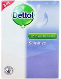 Dettol Sensitive Soap Bars 3+1X100g