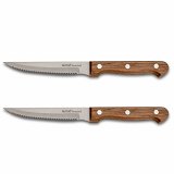 Nava Stainless Steel Steak Knife With Wooden Handle 2Pcs