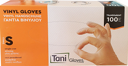 Tani Vinyl Gloves Transparent Single Use Small 100Pcs