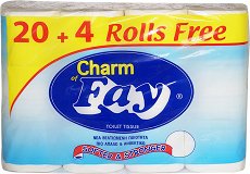 Fay Charm Άσπρο Χαρτί Τουαλέτας 20+4Τεμ