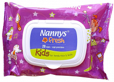 Nannys Kids Baby Wipes Hands Face And Body 20Pcs
