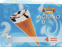 Regis Παγωτό Agrino Χωνάκια 0% 4Χ135ml