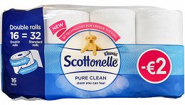 Kleenex Scottonelle Pure Clean Double Roll Toilet Paper 16Pcs -2€