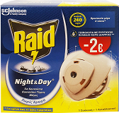 Raid Night And Day Mosquito And Flies Repellent Set + Plug In Free - 2€
