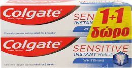 Colgate Sensitive Instant Relief Whitening 75ml 1+1