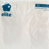 Elite Χαρτοπετσέτες Πολυτελείας Άσπρο 3Φύλλα 40X40cm 25Τεμ
