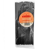 Eviva Black Reusable Plastic Straws 50Pcs