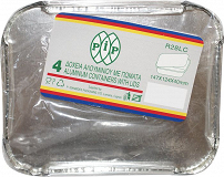 Pip Aluminum Containers With Lids 147X124X40 4Pcs
