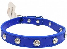 Xingwangpet Leather Dog Collar 38cm Blue 1Pc