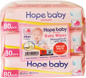 Hope Baby Skincare Pink Baby Wipes With Aloe Vera 3x80Pcs