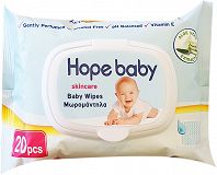 Hope Baby Skincare Blue Baby Wipes With Aloe Vera 20Pcs